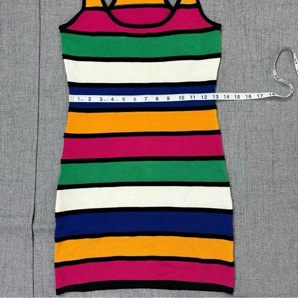 Y2K Wet Seal Striped Bodycon Dress Multicolor Women's Size S - Picture 11 of 13